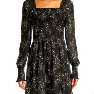 Allison New York Printed Smocked Mini Dress‎